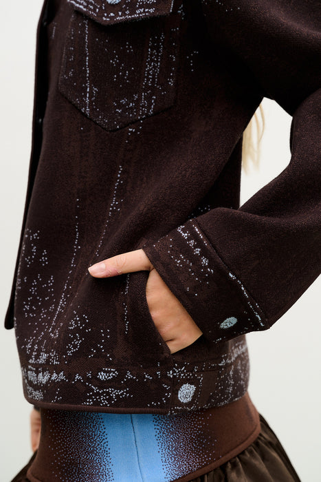 HANA DENIM PRINT OVERSIZED JACKET