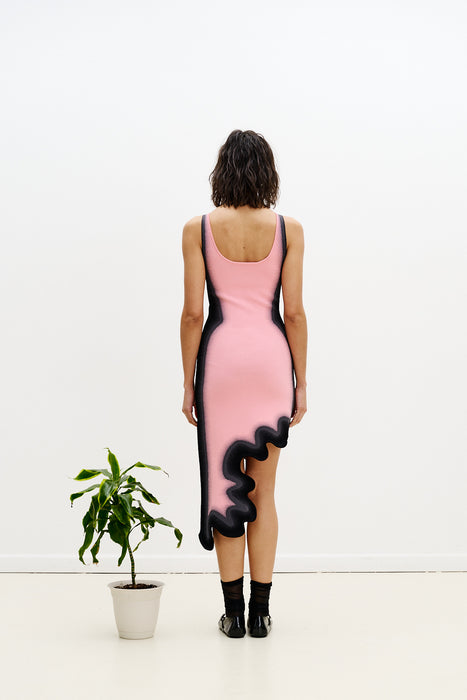 ASTER REVERSIBLE WAVY ASYMMETRIC DRESS