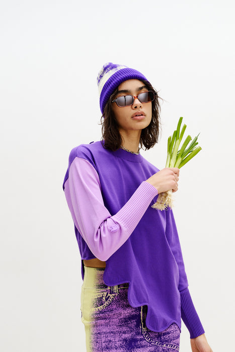 SHARON COLORBLOCK WAVY PULLOVER