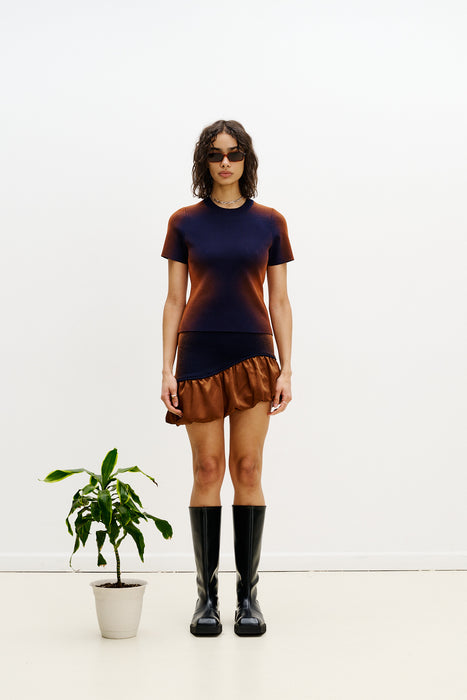 POSEY MIXED MEDIA WAVY MINI SKIRT
