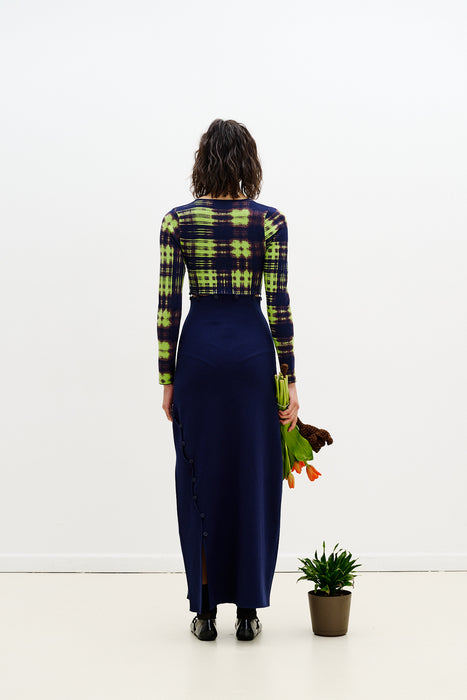 ROSIE COLORBLOCK V-NECK LONG DRESS
