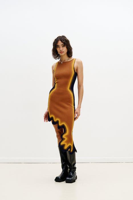 ASTER REVERSIBLE WAVY ASYMMETRIC DRESS