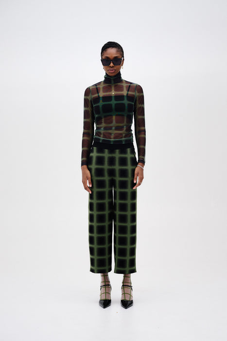 SULLEY PLAID TURTLENECK TOP