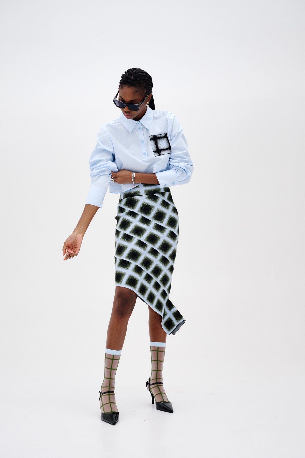 ELLIE MIDI PLAID SKIRT PH5