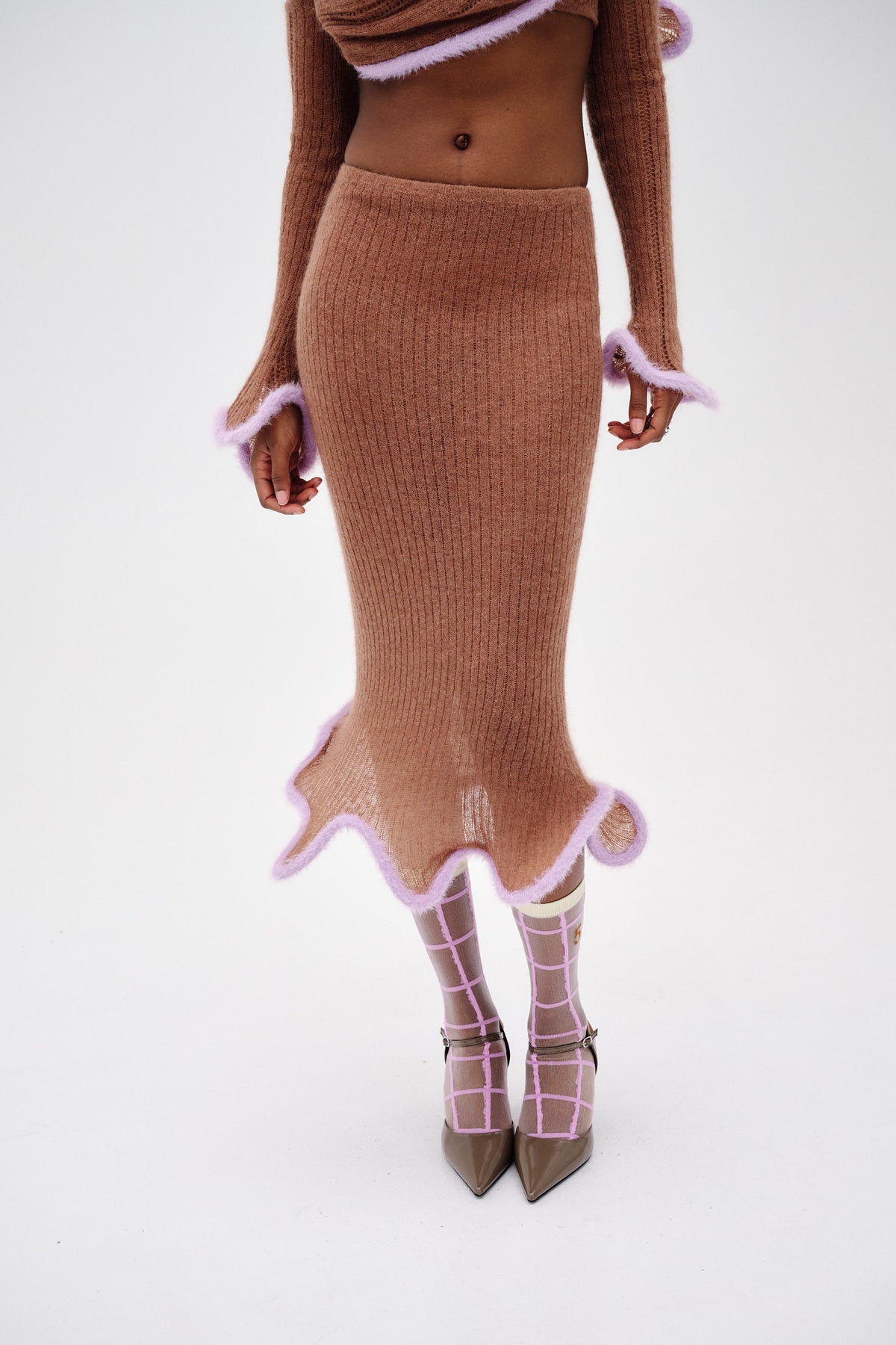 eaphi　gradation wave knit skirt GINNY ALPACA WAVY MIDI SKIRT– PH5