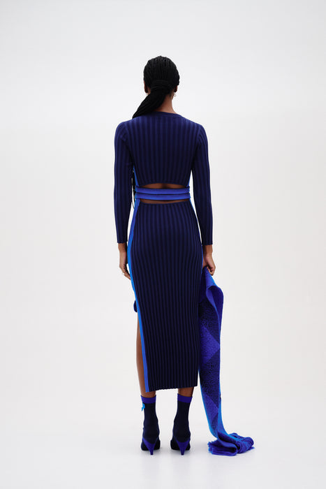 ASTER PLEATED DRESS WITH WAVY SLIT