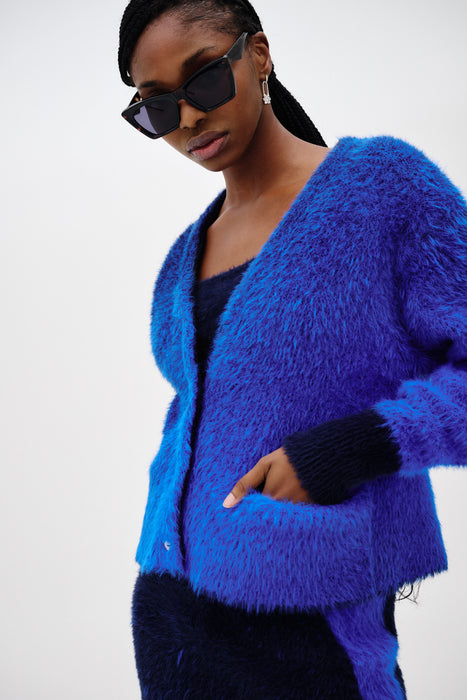 OZZY FAUX FUR OVERSIZED CARDIGAN