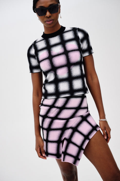 LIZZO UV REACTIVE MINI PLAID SKIRT