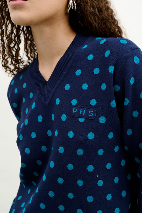 LYRA POINTELLE V-NECK PULLOVER