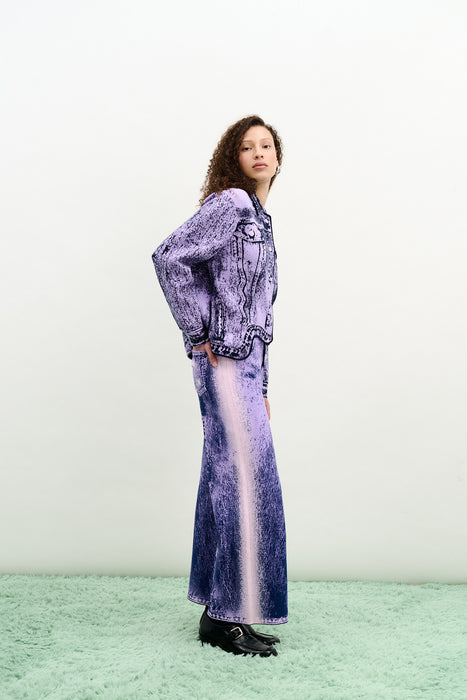 HANA DENIM PRINT OVERSIZED JACKET