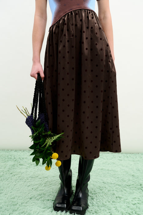 BIANCA MIXED MEDIA LONG DRESS