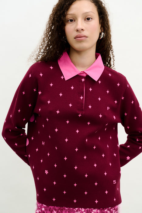 LEDA POINTELLE POLO SHIRT