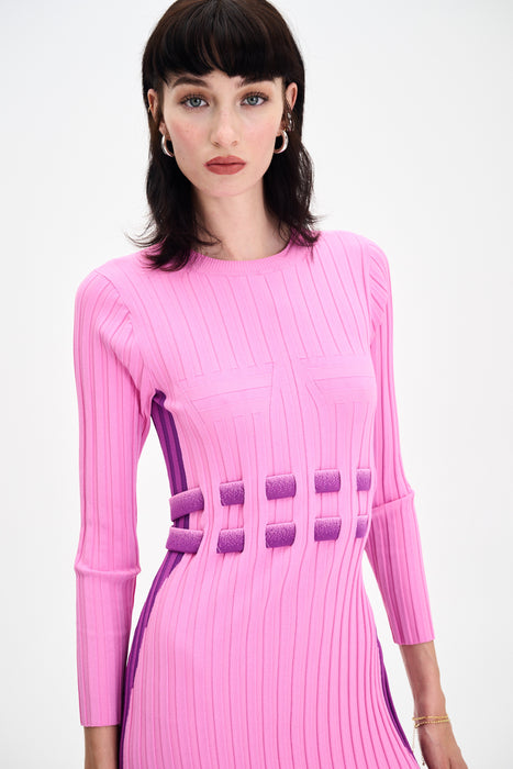 ASTER LONG SLEEVE PLEATED DRESS