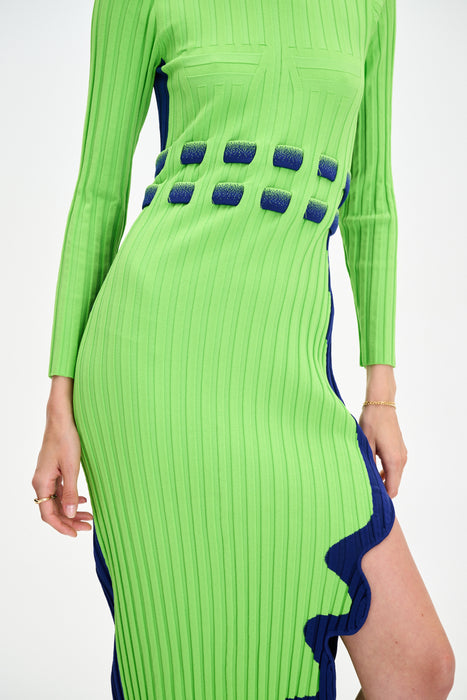 ASTER LONG SLEEVE PLEATED DRESS