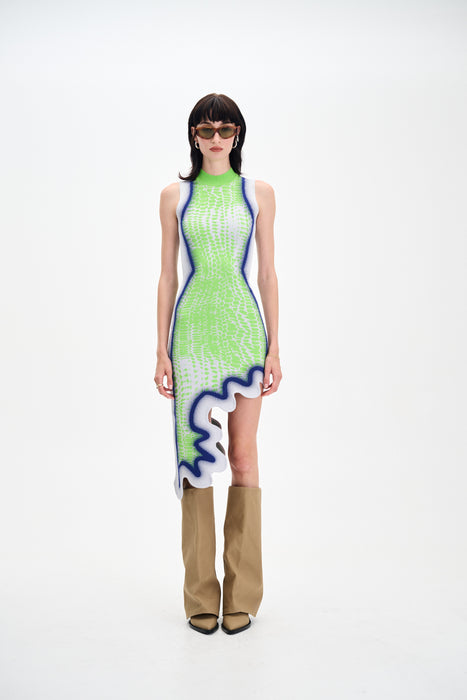 BROOKLYN WAVY ASYMMETRIC DRESS