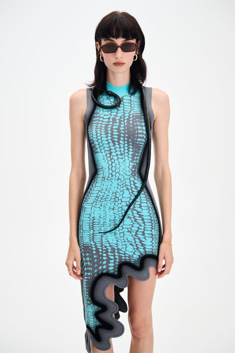 BROOKLYN WAVY ASYMMETRIC DRESS