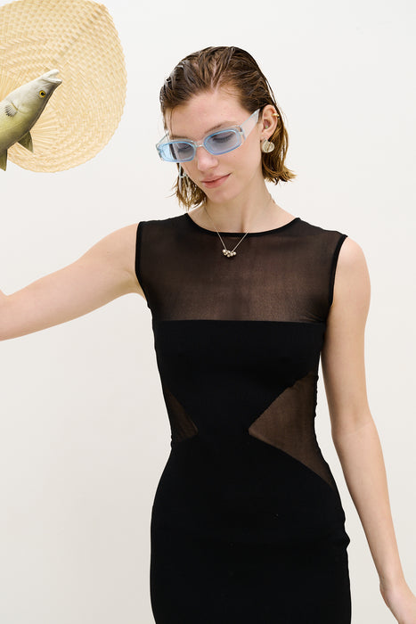 GOBY SHEER MIDI DRESS