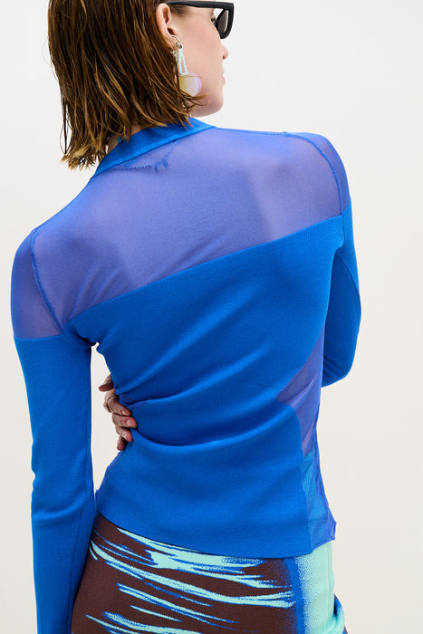 BLENNY LONG SLEEVE SHEER PULLOVER