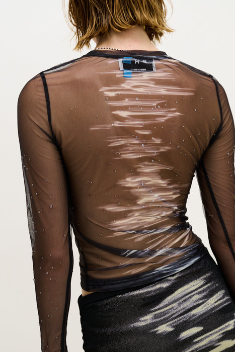 BETTA MESH CREWNECK TOP