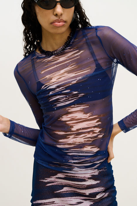 BETTA MESH CREWNECK TOP