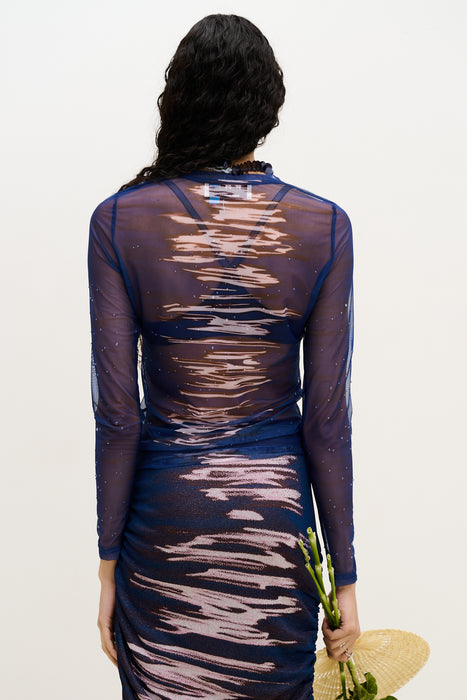 BETTA MESH CREWNECK TOP