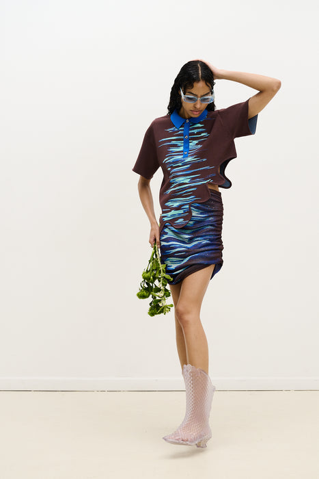 AAYALA LAKE PRINT MINI SKIRT