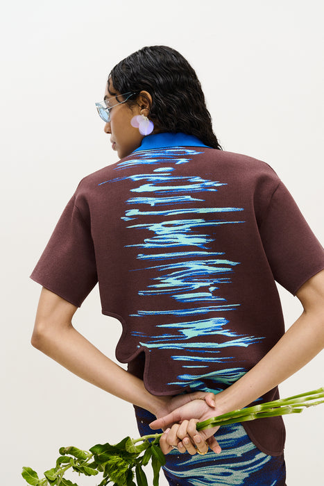 EBONY WAVY POLO SHIRT