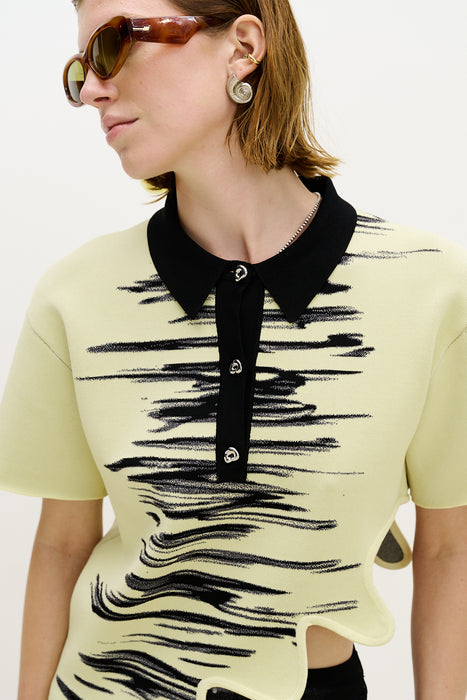 EBONY WAVY POLO SHIRT