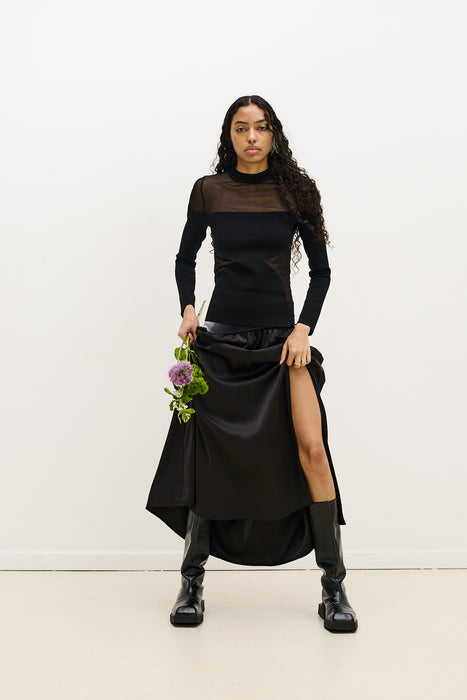 BLENNY LONG SLEEVE SHEER PULLOVER