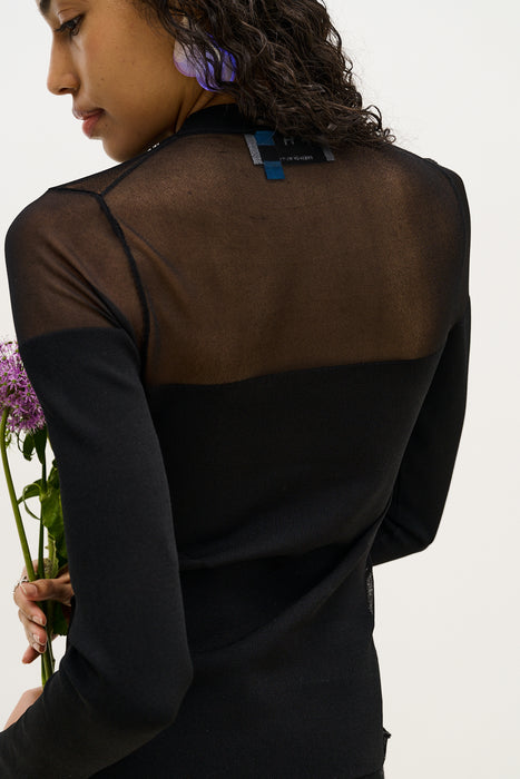 BLENNY LONG SLEEVE SHEER PULLOVER