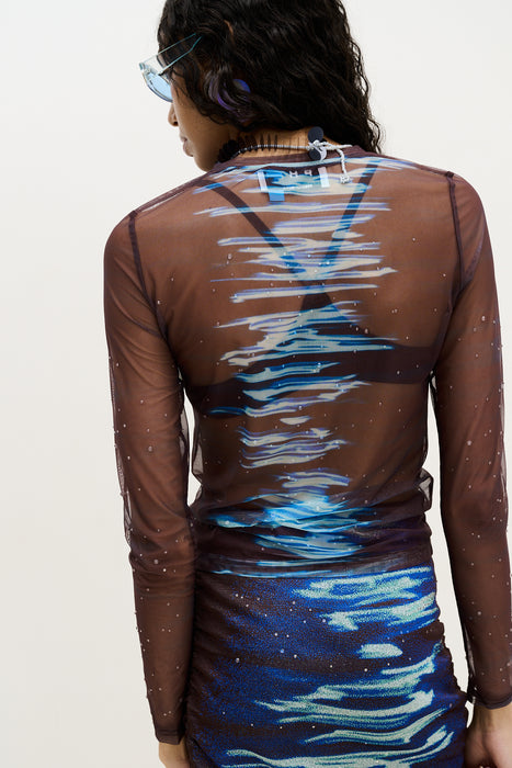 BETTA MESH CREWNECK TOP