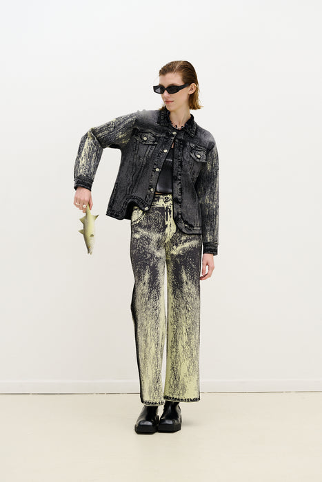 HANA DENIM PRINT OVERSIZED JACKET