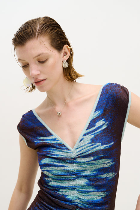 DANIO LAKE PRINT MIDI DRESS