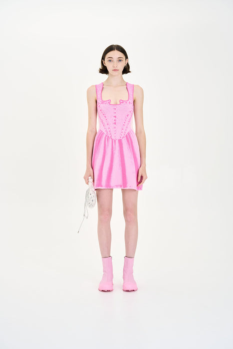 POPPY DENIM PRINT MINI TANK DRESS