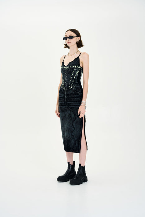 JASMINE DENIM PRINT TANK DRESS