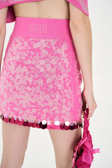ARBOR WAVY MINI SKIRT WITH SEQUINS