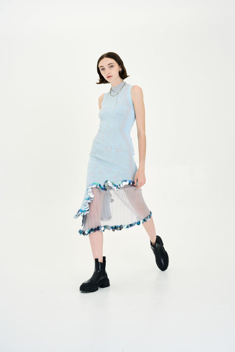 ASTER ORGANZA SHEER SKIRT WITH SEQUINS