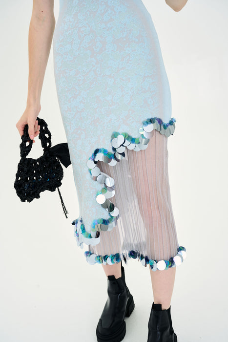IRIS SIGNATURE WAVY DRESS WITH SEQUINS