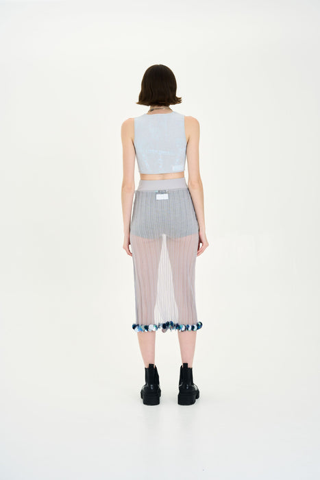 ASTER ORGANZA SHEER SKIRT WITH SEQUINS