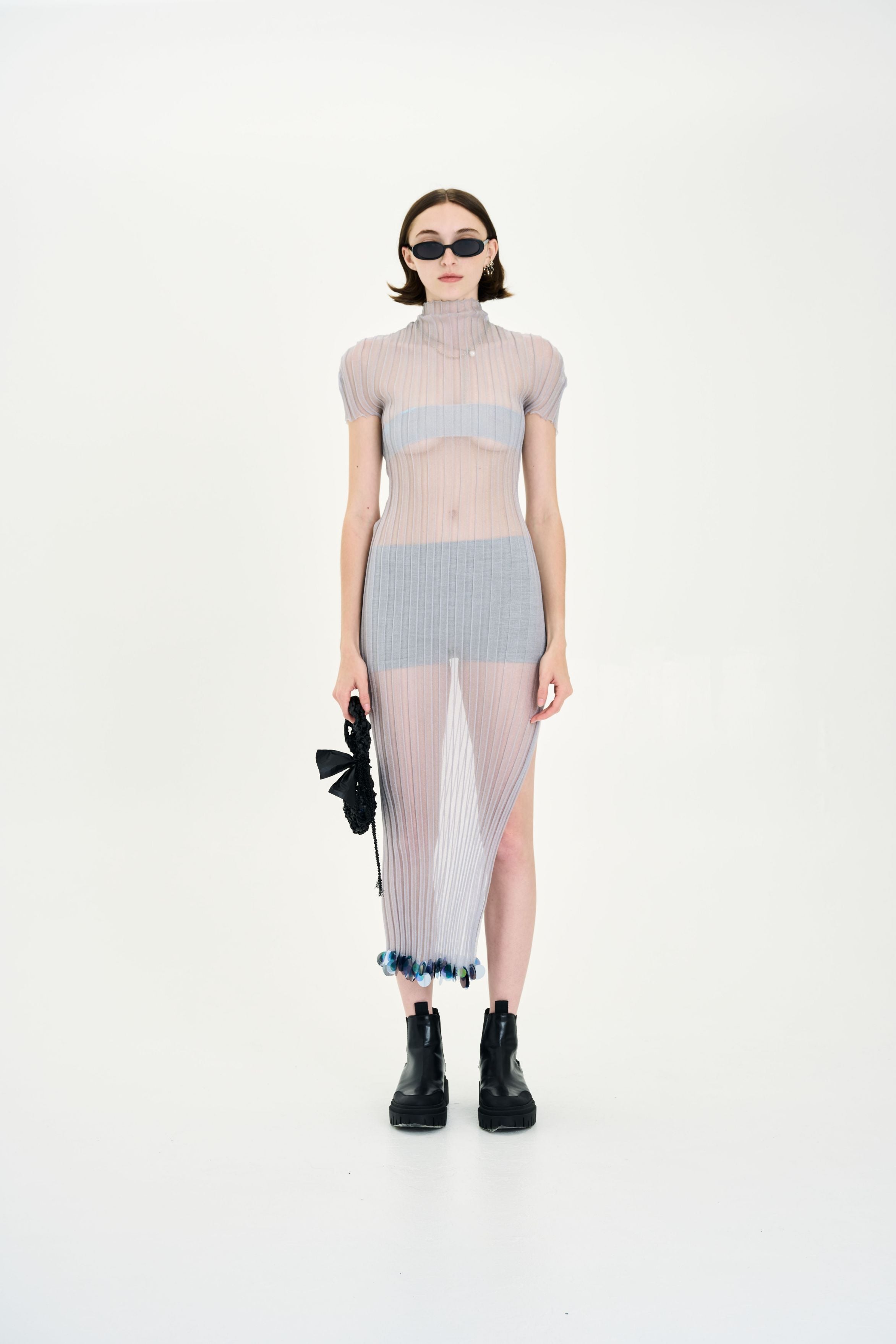 アメリ　WAVE SWITCH SHEER DRESS Ameri（アメリ）の「WAVE SWITCH SHEER DRESS（ドレス）」 - WEAR