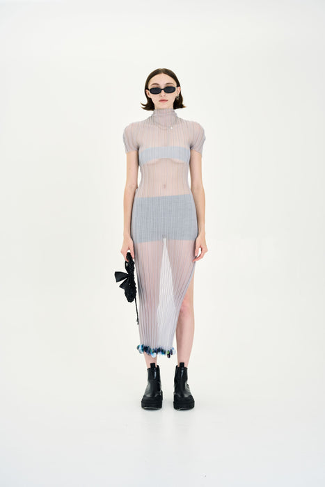 ERICA ORGANZA PLEATED SHEER DRESS PH5 ERICA ORGANZA PLEATED SHEER DRESS PH5