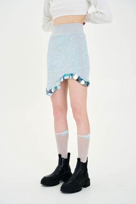 ARBOR WAVY MINI SKIRT WITH SEQUINS