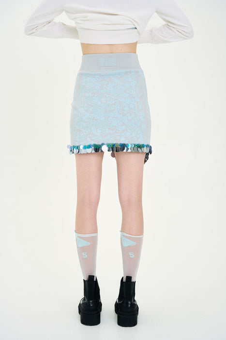 ARBOR WAVY MINI SKIRT WITH SEQUINS