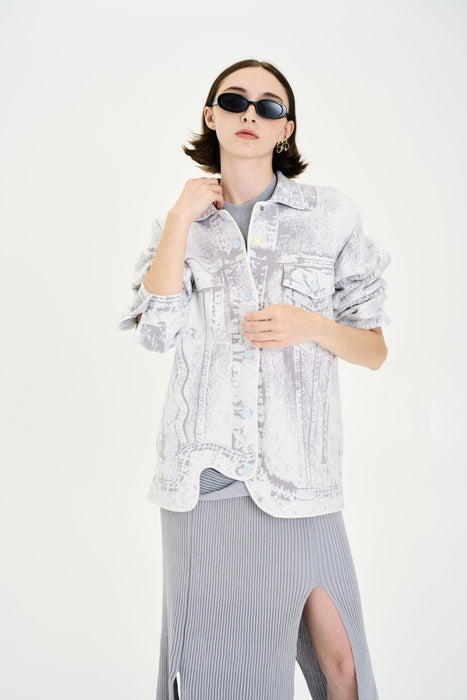 HANA DENIM PRINT OVERSIZED JACKET