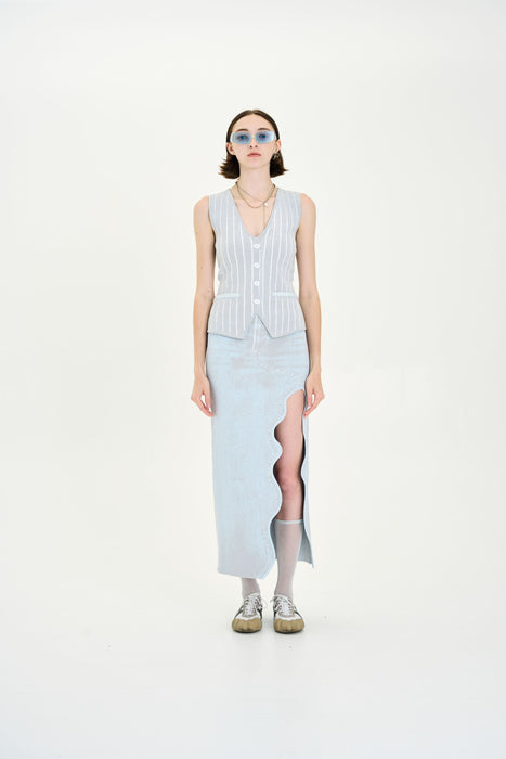 MARIGOLD DENIM PRINT VEST