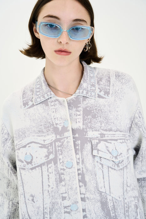 HANA DENIM PRINT OVERSIZED JACKET