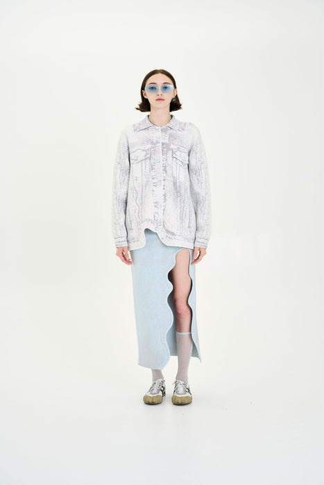 HANA DENIM PRINT OVERSIZED JACKET