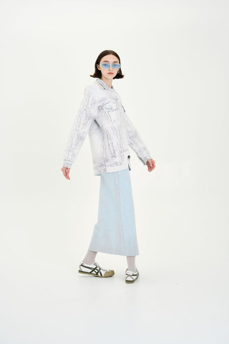 HANA DENIM PRINT OVERSIZED JACKET