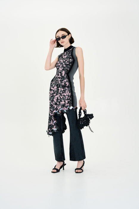 IRIS SIGNATURE WAVY DRESS WITH SEQUINS