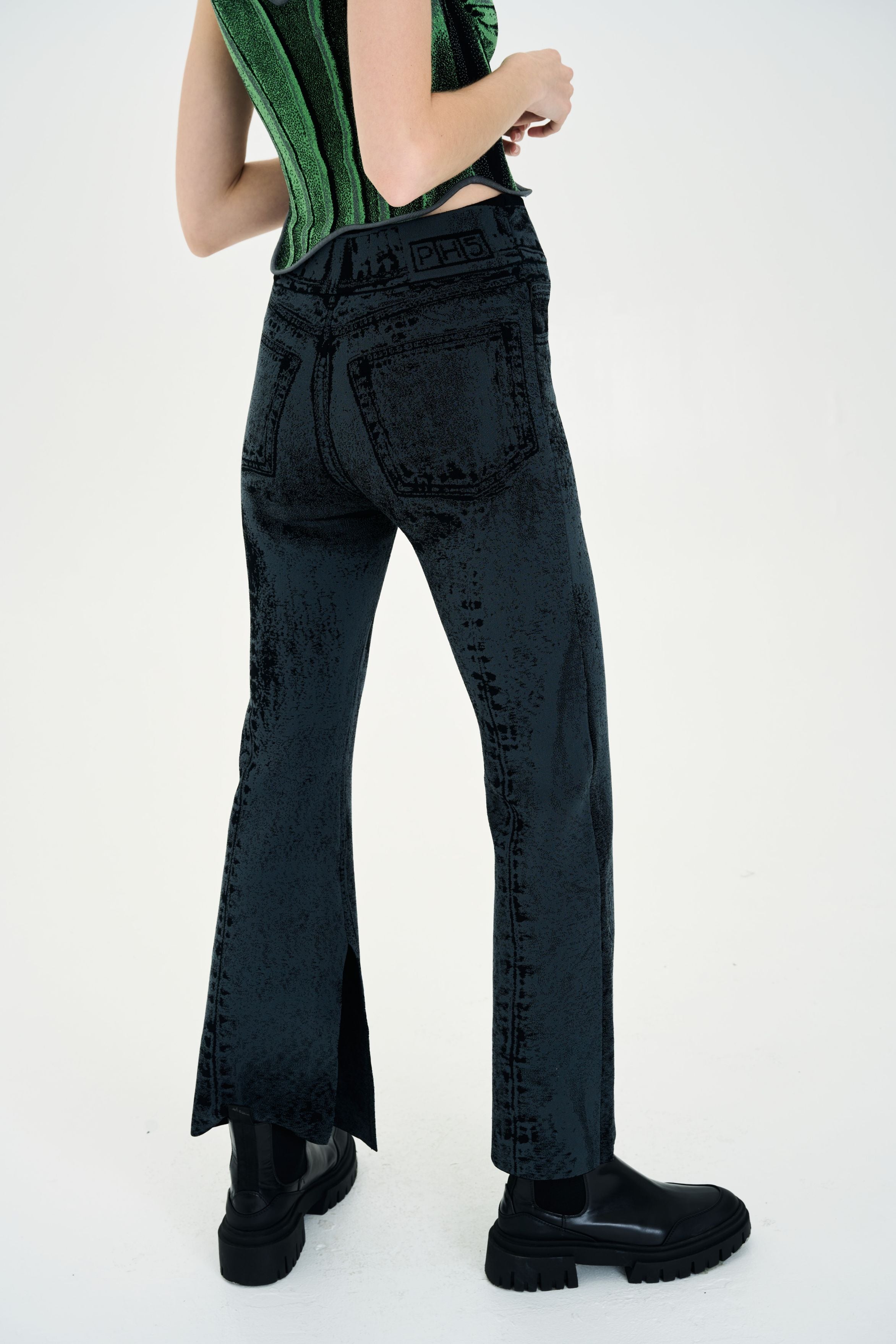 HAZEL DENIM PRINT SKINNY JEANS WITH SLIT– PH5